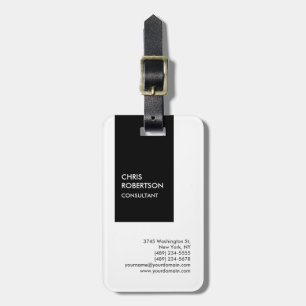 Étiquette À Bagage Carte de visite unique vertical noir noir tendance