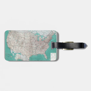 Étiquette À Bagage Carte des USA