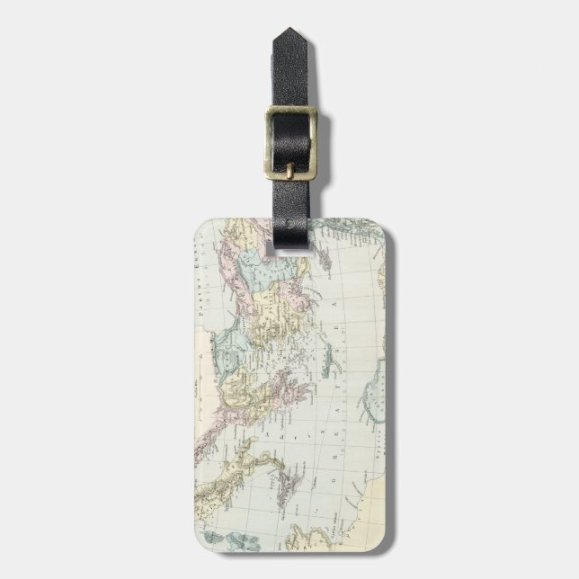 Étiquette À Bagage Carte des voyages du missionnaire de Paul d'apôtre (Devant Vertical)