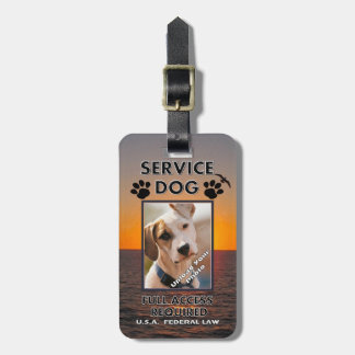 Étiquette À Bagage Carte d'identité à photo de chien de service de