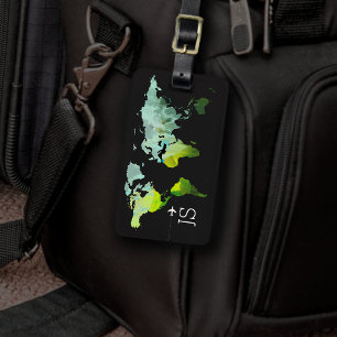 Étiquette À Bagage Carte du monde Abstrait voyage personnalisé