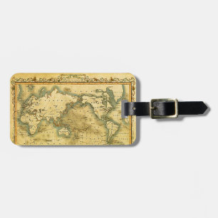 Étiquette À Bagage Carte du monde antique