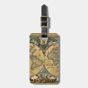 Étiquette À Bagage Carte du monde antique désorganisée #2