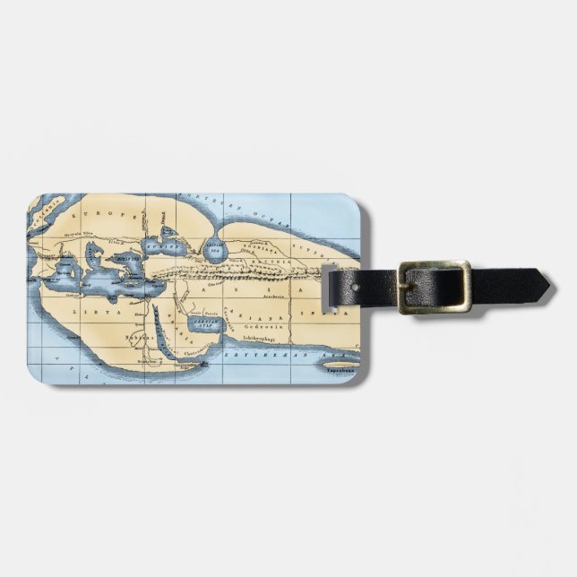 ÉTIQUETTE À BAGAGE CARTE DU MONDE : ÉRATOSTHÈNES (Devant horizontal)