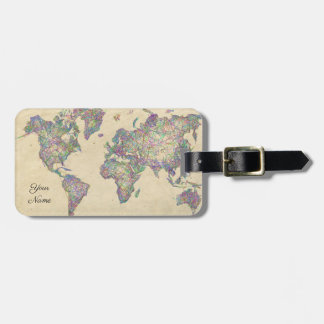 Étiquette À Bagage Carte du monde | Gribouillage