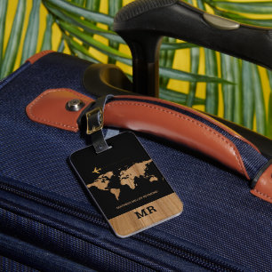 Étiquette À Bagage Carte du monde Identificateur de voyage internatio