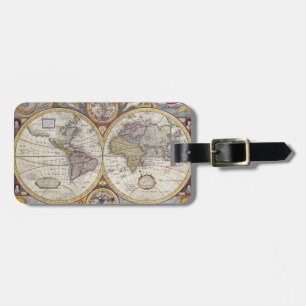 Étiquette À Bagage Carte du Vieux Monde