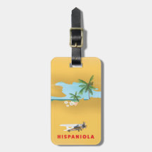 Carte Hispaniola illustré imprimé.