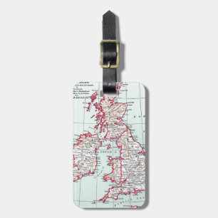Étiquette À Bagage CARTE : ÎLES BRITANNIQUES, c1890