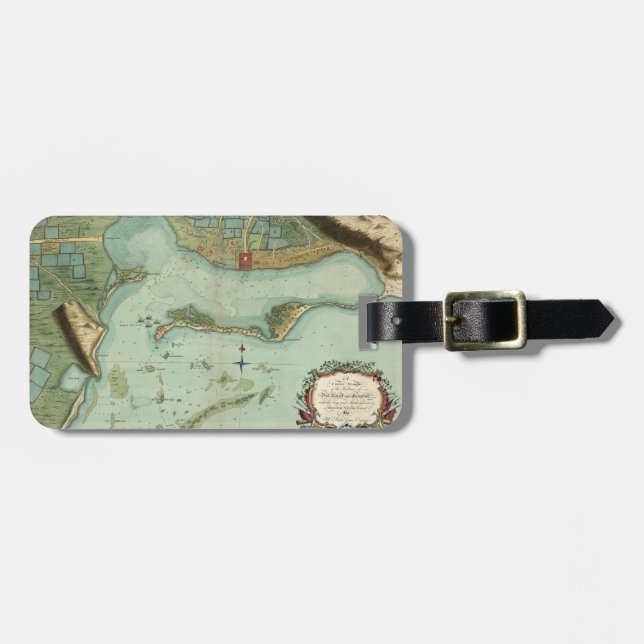 Étiquette À Bagage CARTE : La JAMAÏQUE, 1756 (Devant horizontal)