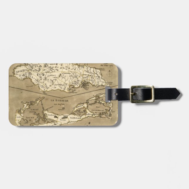 Étiquette À Bagage CARTE : La JAMAÏQUE, 1767 (Devant horizontal)