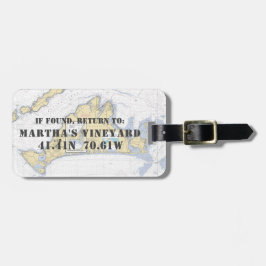 Étiquette À Bagage Carte marine vintage Vignoble de Martha