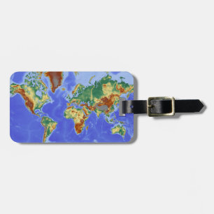 Étiquette À Bagage Carte mondiale géographique internationale