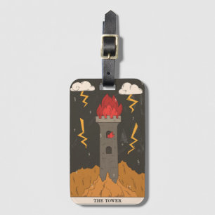 Étiquette À Bagage Carte Tarot moderne Major Arcana Tower, ésotérique