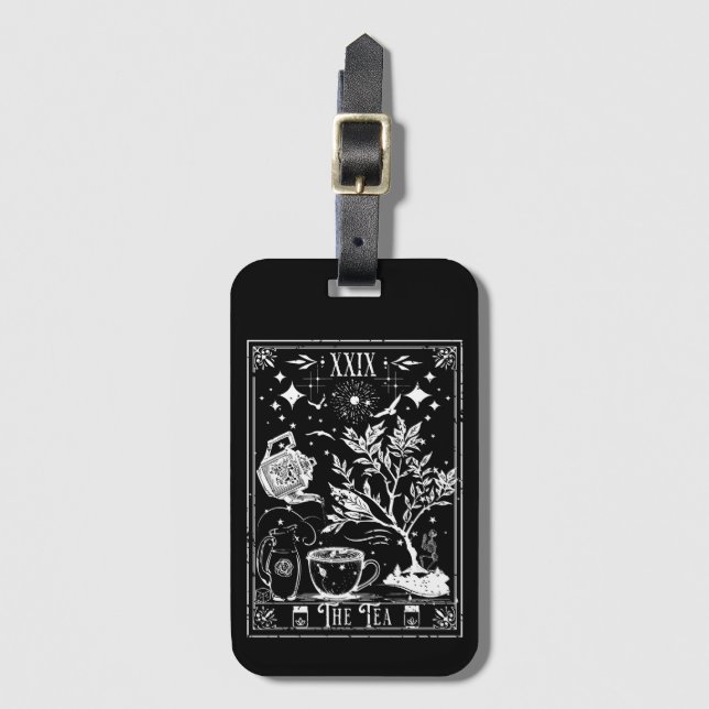 Étiquette À Bagage Carte Tea Tarot (Devant Vertical)