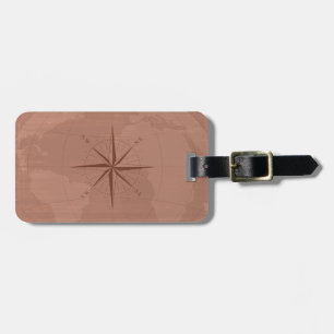 Étiquette À Bagage Carte vintage chique du monde de style avec le