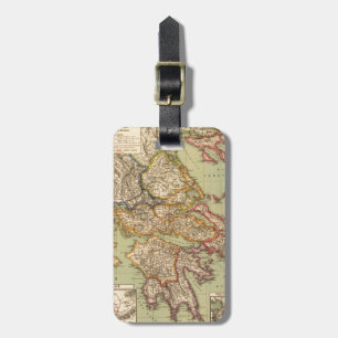 Étiquette À Bagage Carte vintage de la Grèce (1903)