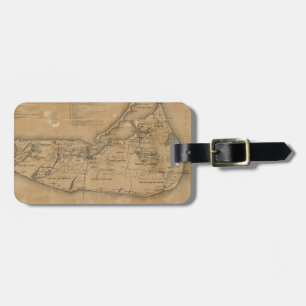 Étiquette À Bagage Carte vintage de Nantucket (1869)