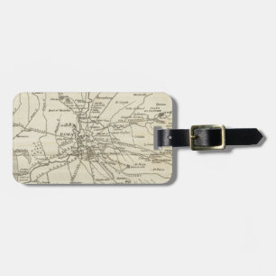 Étiquette À Bagage Carte vintage de Rome Italie (1821)