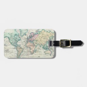Étiquette À Bagage Carte vintage du monde (1801)