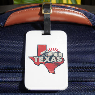 Étiquette À Bagage Carte vintage Texas USA