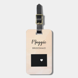 Étiquette À Bagage Carte Wyoming Bagage Tag, Soirée de mariage Bienve