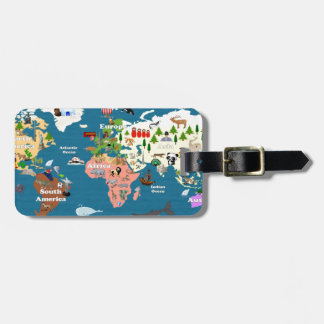 Étiquette À Bagage Cartes du monde pour des enfants