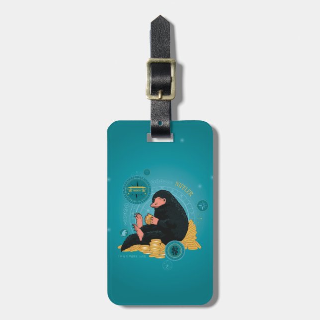 Étiquette À Bagage Carton NIFFLER™ Avec Pièces D'Or (Devant Vertical)
