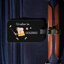 Étiquette À Bagage Cartoon Golfer