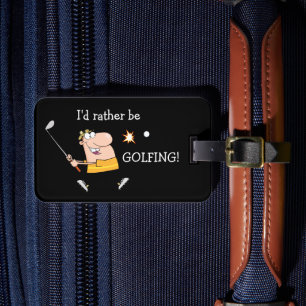 Étiquette À Bagage Cartoon Golfer