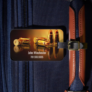 Étiquette À Bagage Cartouches dorées personnalisées