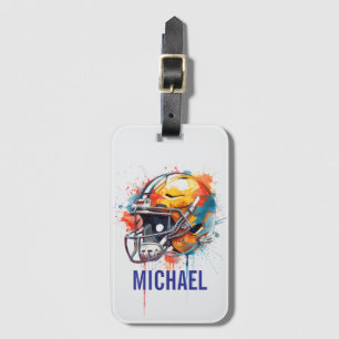 Étiquette À Bagage Casque de football de motivation inspirante nom