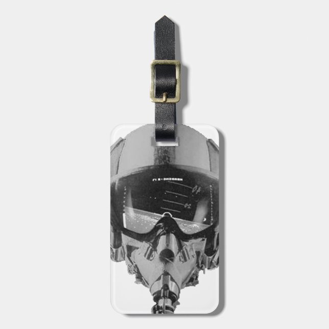 Étiquette À Bagage Casque de pilote de chasse et altimètre (Devant Vertical)