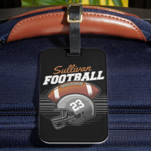 Étiquette À Bagage Casque Numéro d'équipe du joueur de football perso