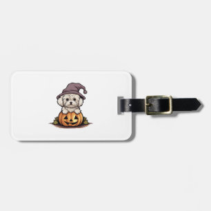 Étiquette À Bagage Casquette de la sorcière d'Halloween Chien Citroui