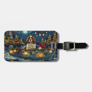Étiquette À Bagage Cavalier King Charles Noël Festive Voyage