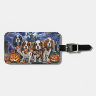 Étiquette À Bagage Cavalier King Charles Spaniel Halloween Éffrayant