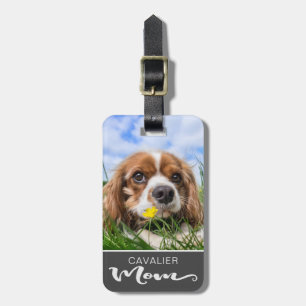 Étiquette À Bagage Cavalier King Charles Spaniel Maman Photo de Chien