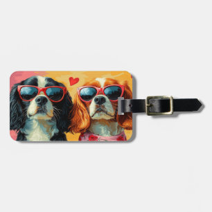Étiquette À Bagage Cavalier King Charles Spaniel Saint-Valentin