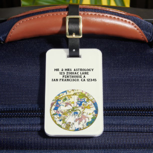 Étiquette À Bagage Céleste Vintage, Sphère Arabe, Constellations