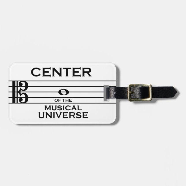 Étiquette À Bagage Centre de l'Univers Musical Alto Clef Design (Devant horizontal)