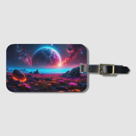 Étiquette À Bagage Cercle Abstrait minimaliste noir blanc moderne