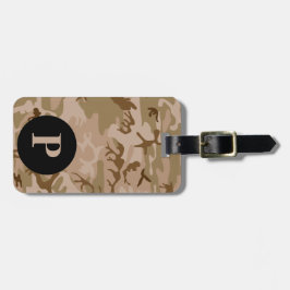 Étiquette À Bagage Cercle de Camouflage militaire du désert de Monogr