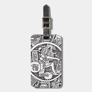Étiquette À Bagage Cercle maya, hiéroglyphe mexicain(Maya)