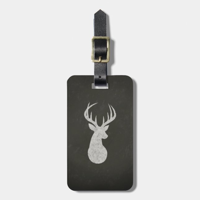 Étiquette À Bagage Cerfs communs avec le dessin de craie (Devant Vertical)