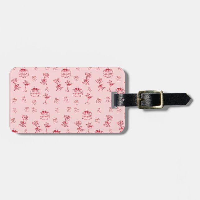 Étiquette À Bagage Cerise sur le gâteau d'anniversaire (Devant horizontal)