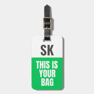 Étiquette À Bagage C'Est Votre Sac Initiales personnalisées Gras Ve