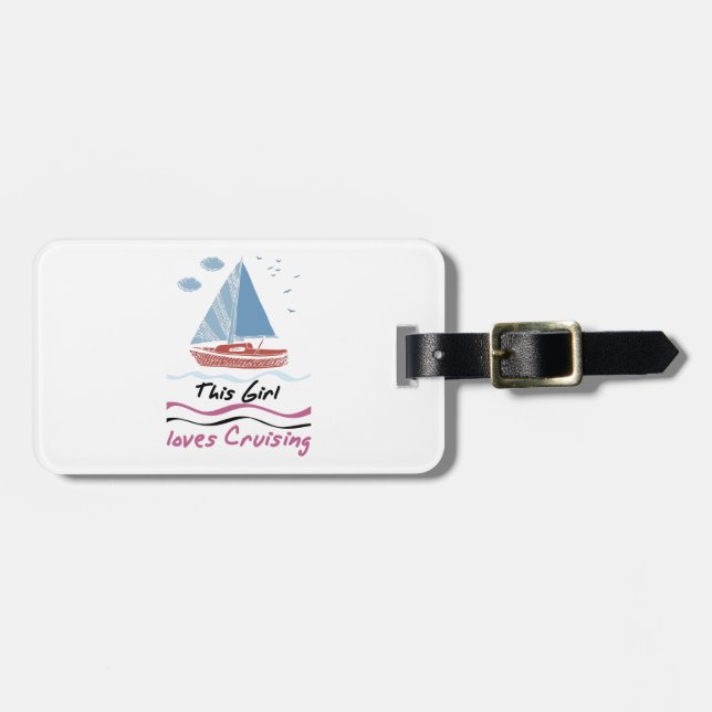 Étiquette À Bagage Cette fille aime le cadeau de croisière de (Devant horizontal)