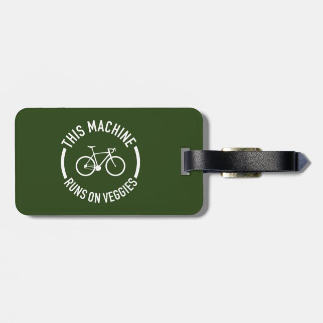 Étiquette À Bagage Cette Machine Fonctionne Sur Un Vélo Légume (Dos horizontal)
