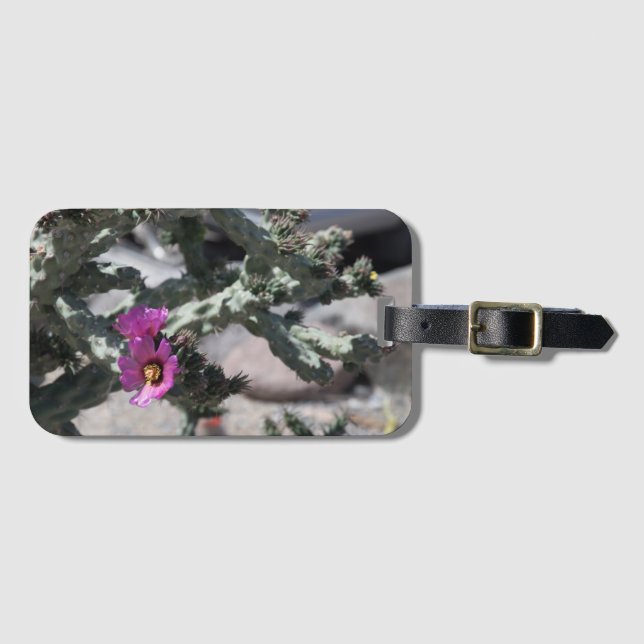 Étiquette À Bagage Challa Cactus en fleurs (Devant Horizontal)
